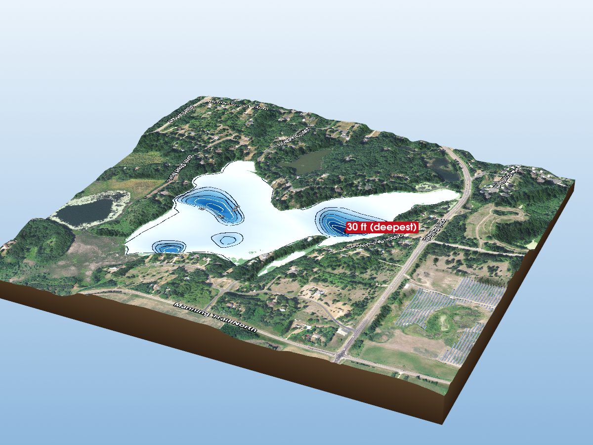 Depth map of Halfbreed Lake