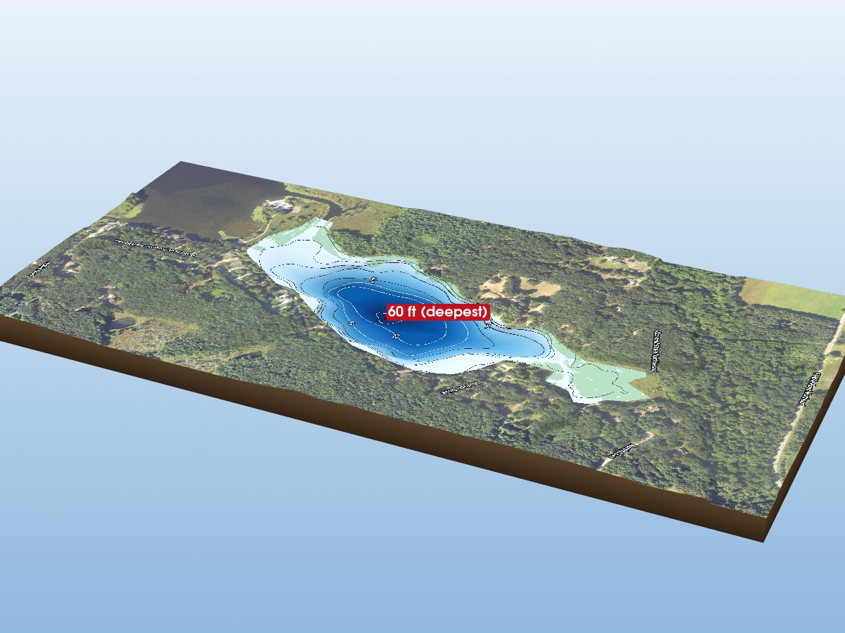 Depth map of Halfmile Lake