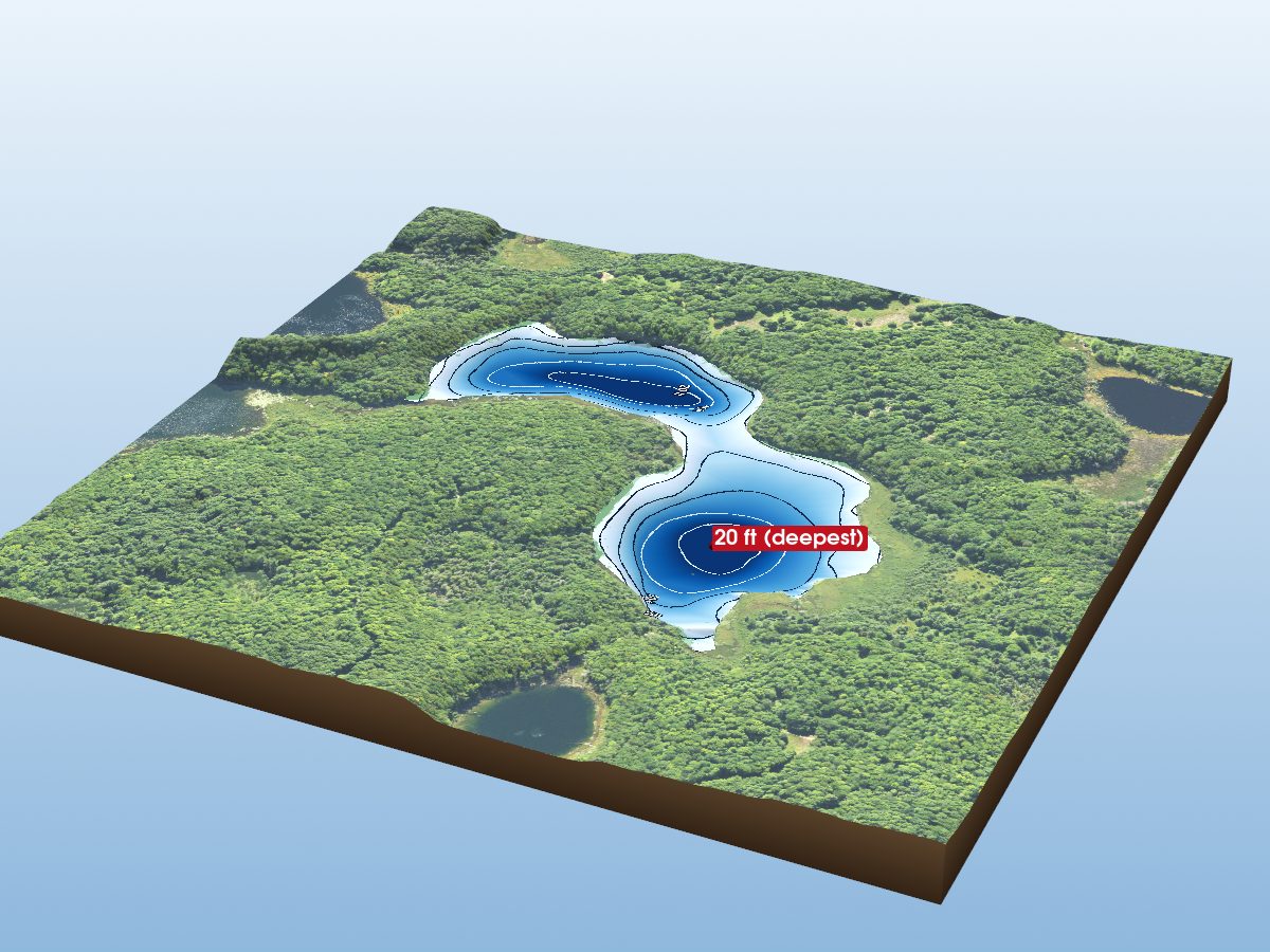 Depth map of Halfmoon Lake