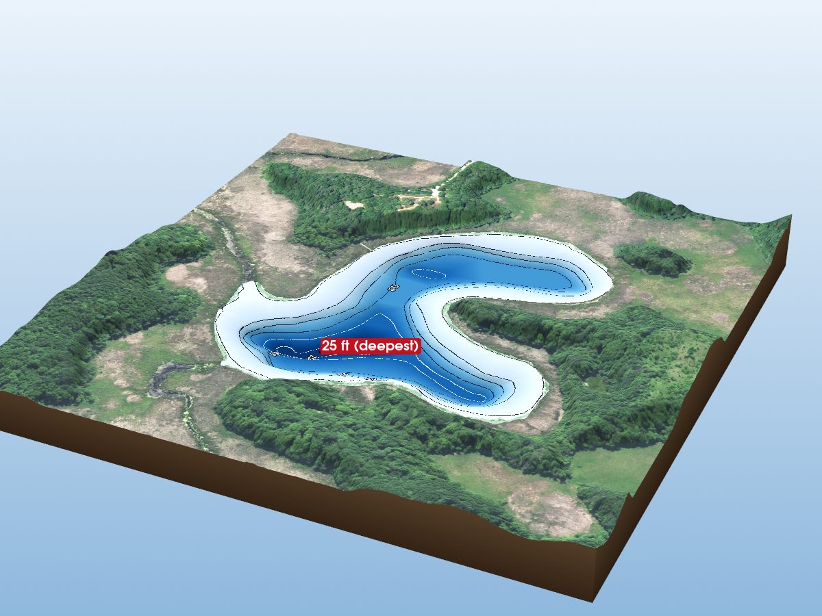 Depth map of Halfmoon Lake