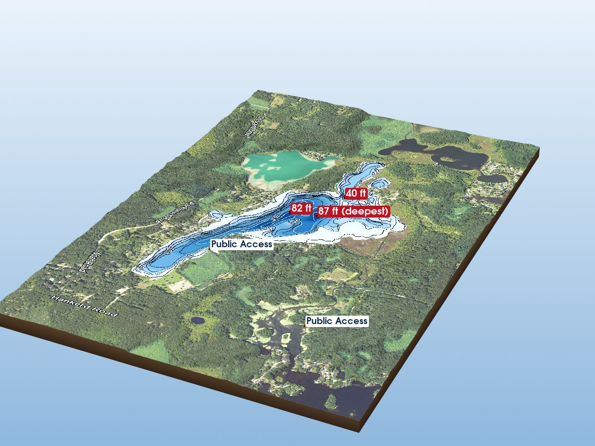 Depth map of Halfmoon Lake