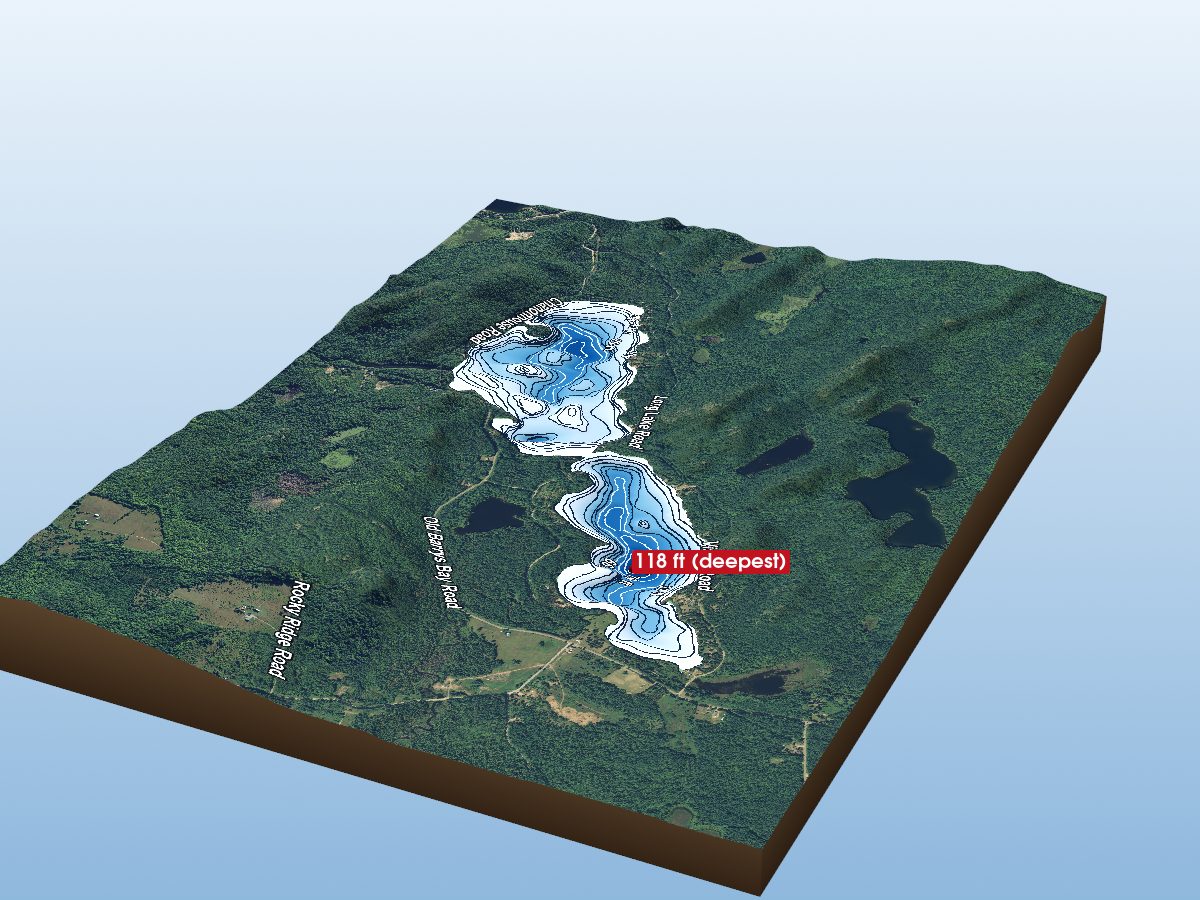 Depth map of Halfway Lake