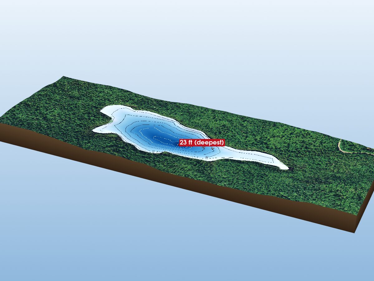 Depth map of Halfway Lake