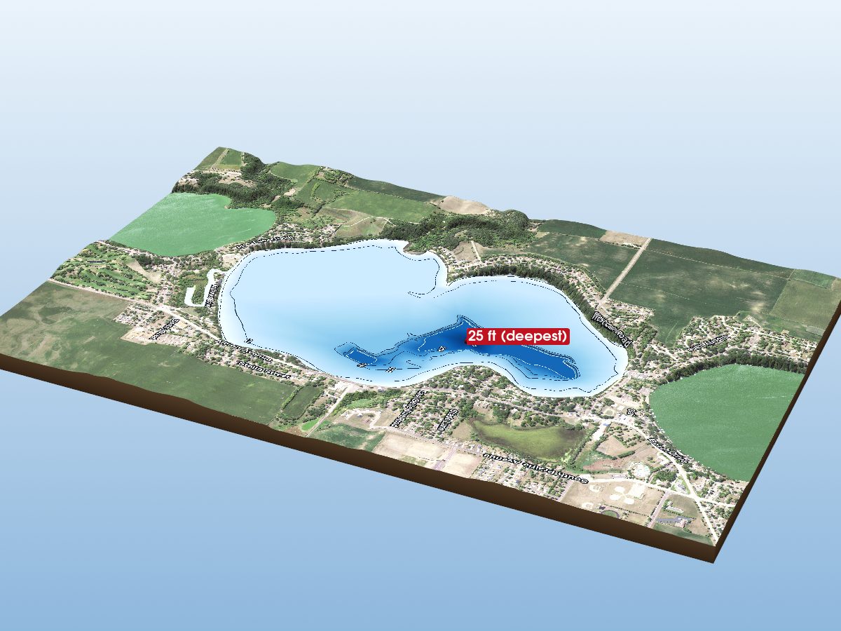 3D depth map of Hall Lake