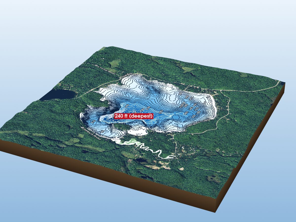 Depth map of Halls Lake