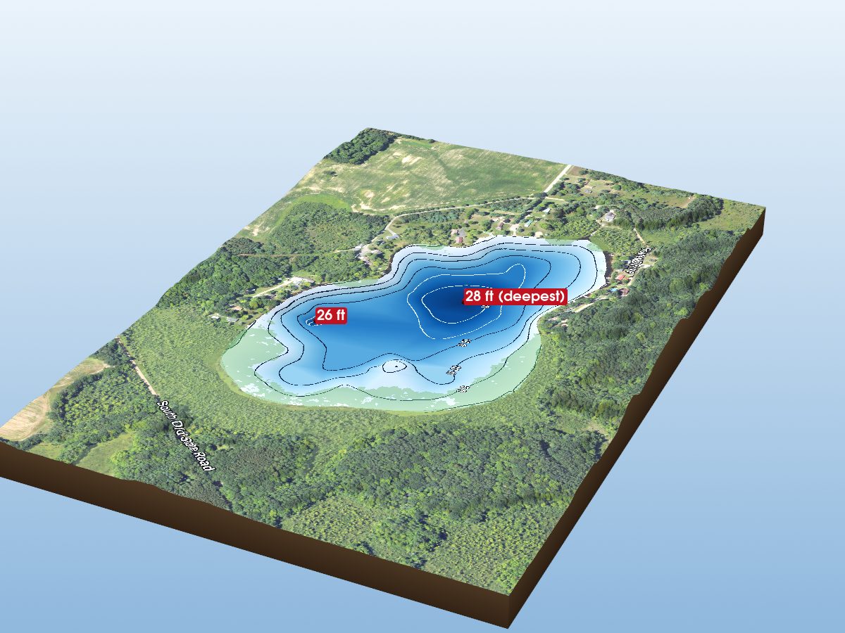 Depth map of Halls Lake