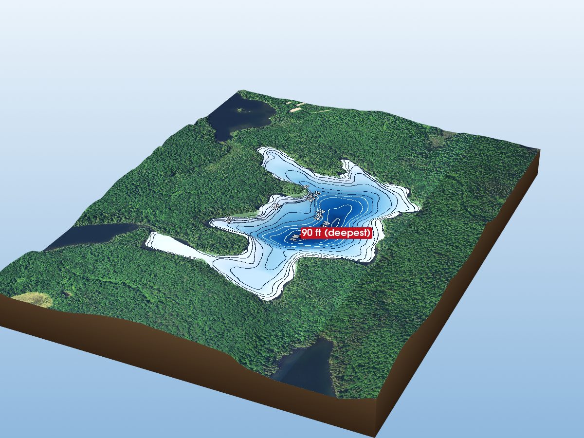 Depth map of Hambone Lake