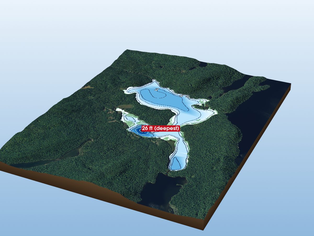 Depth map of Hamlow Lake