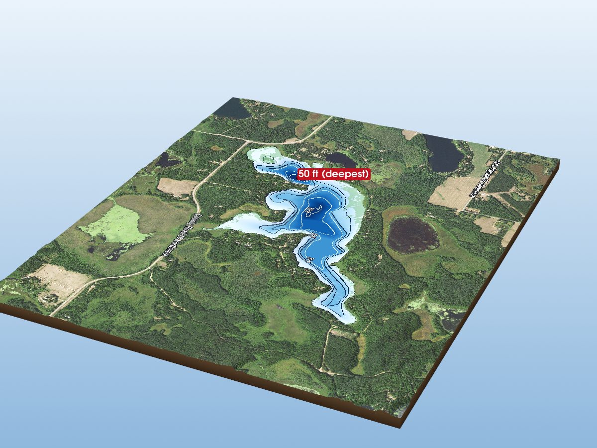 Depth map of Hand Lake