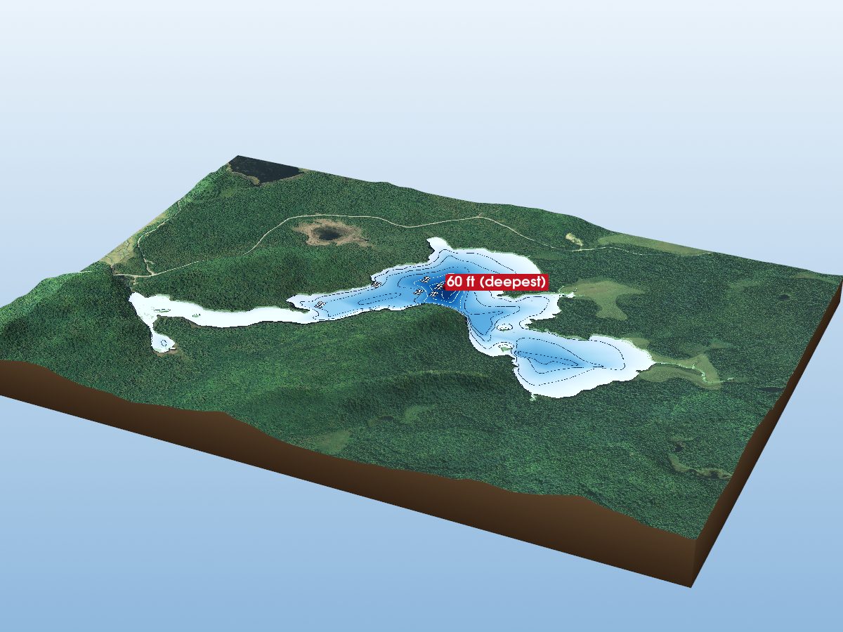 Depth map of Hanes Lake