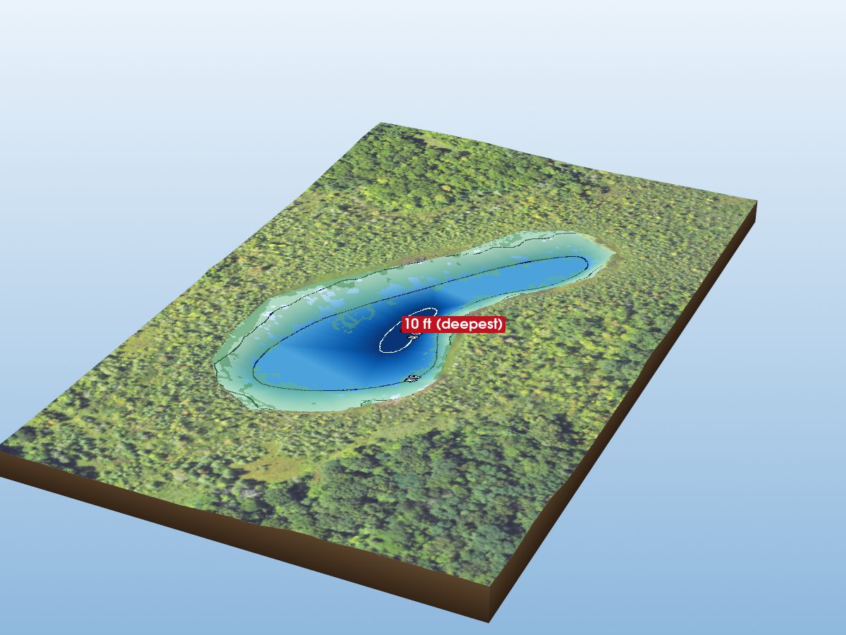 Depth map of Hankard Lake