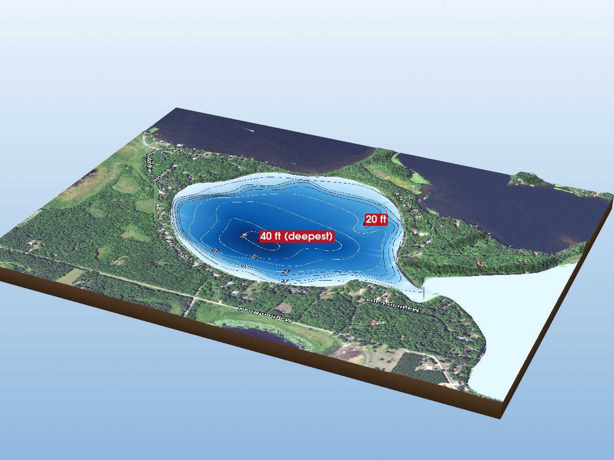 Depth map of Hanks Lake