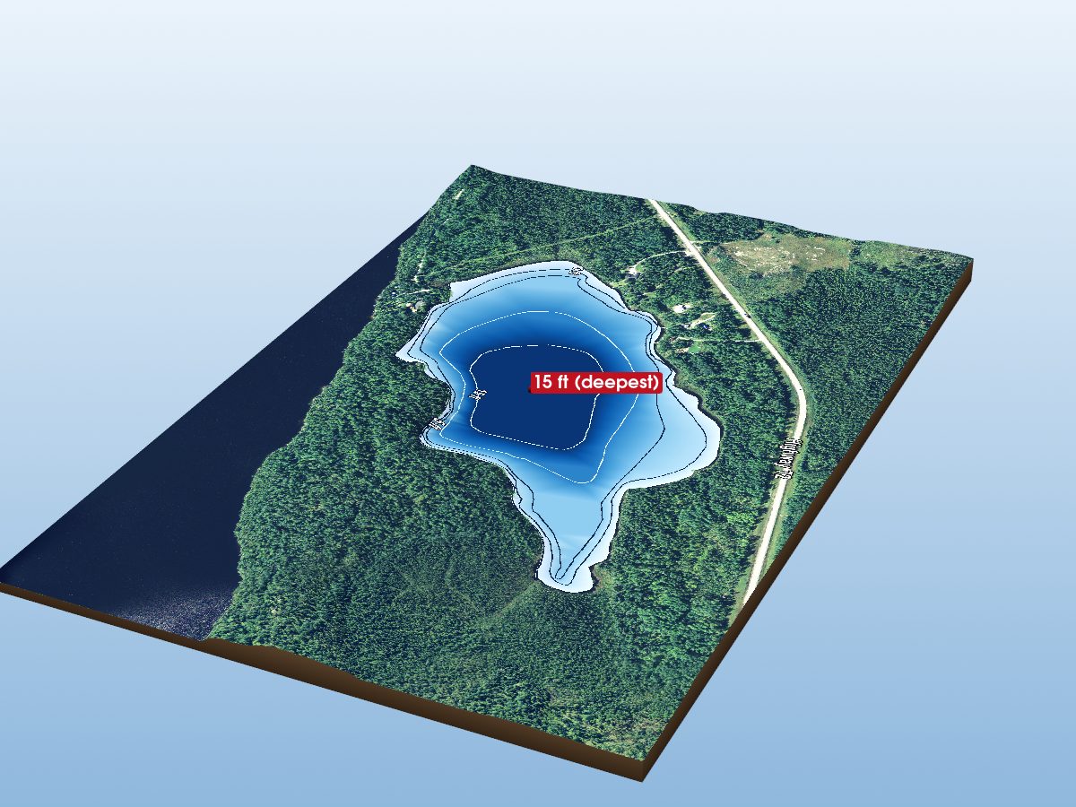 Depth map of Hannah Lake