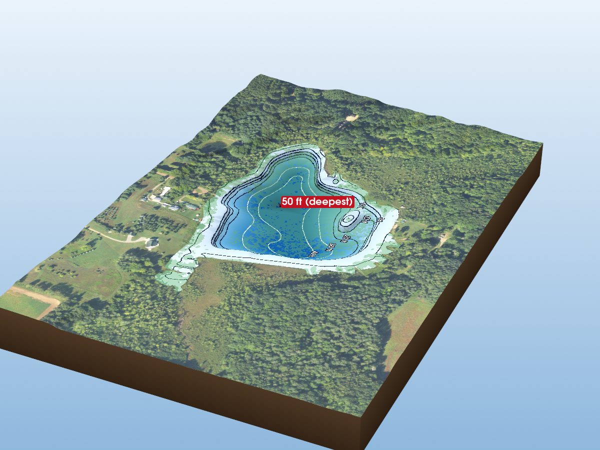 Depth map of Hannah Lake