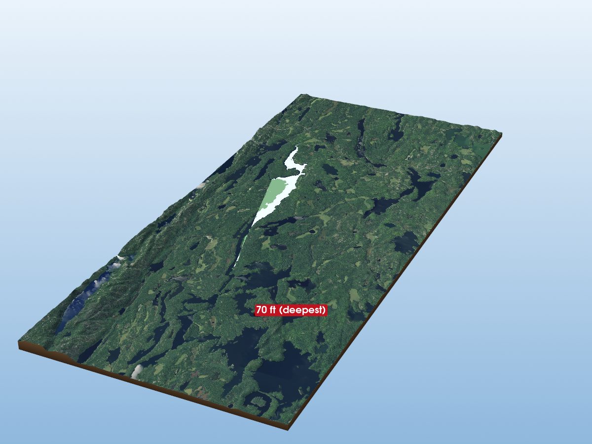 Depth map of Hannah Lake