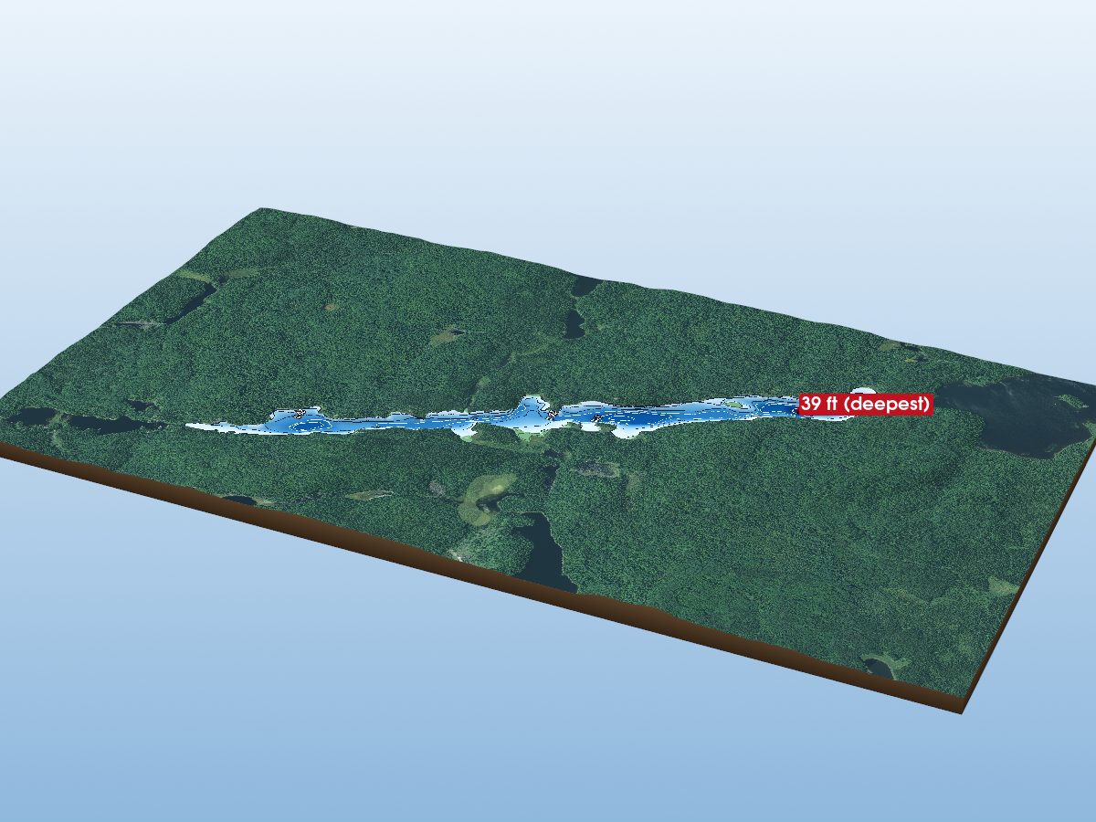 Depth map of Hanover Lake
