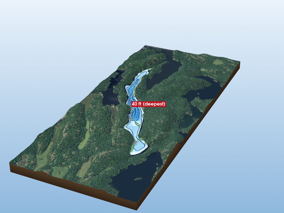 Depth map of Hanwood Lake