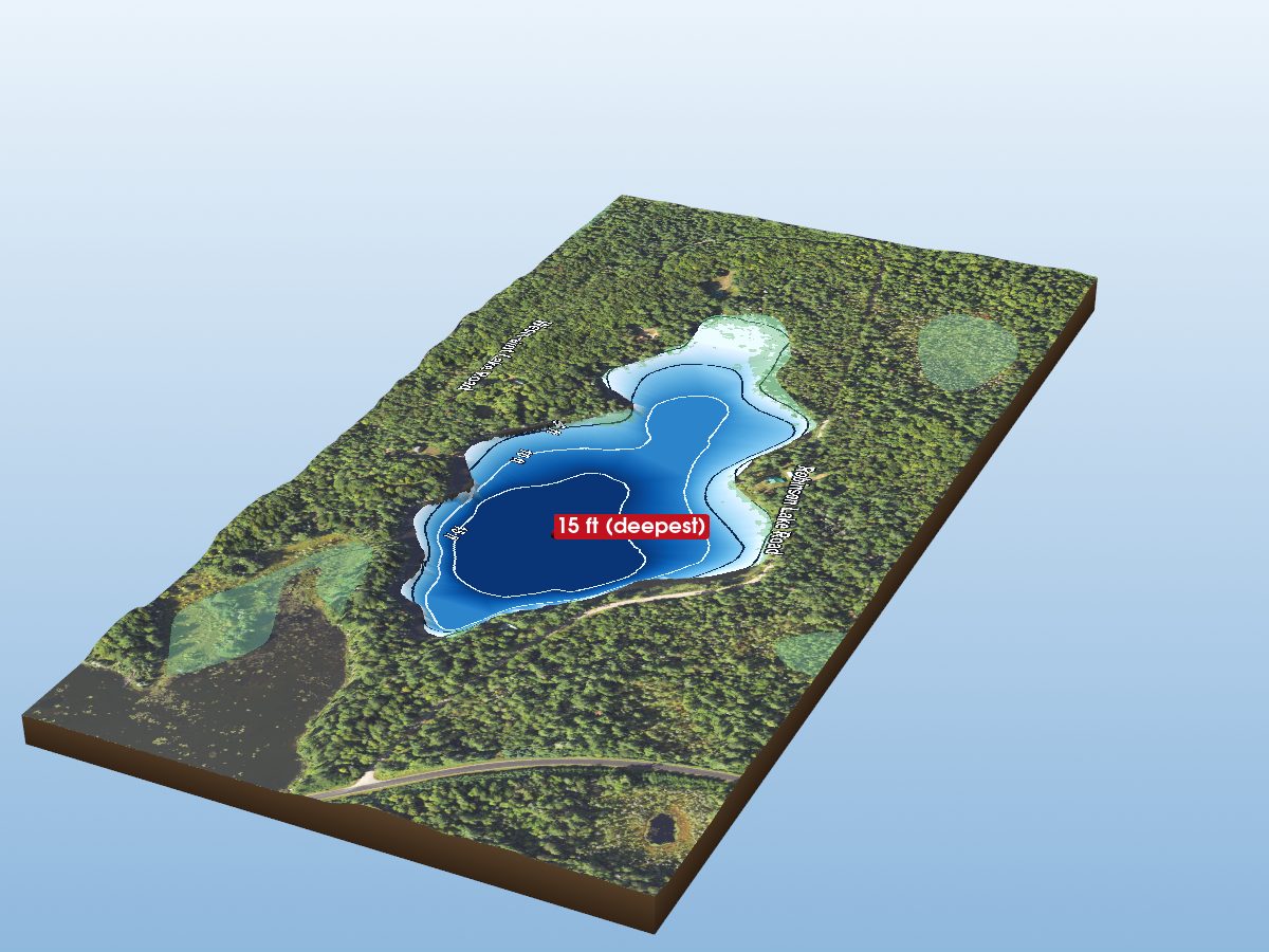 Depth map of Harding Lake