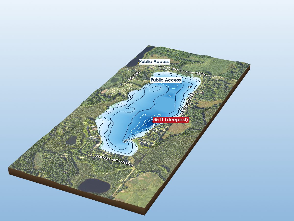 Depth map of Hardwood Lake