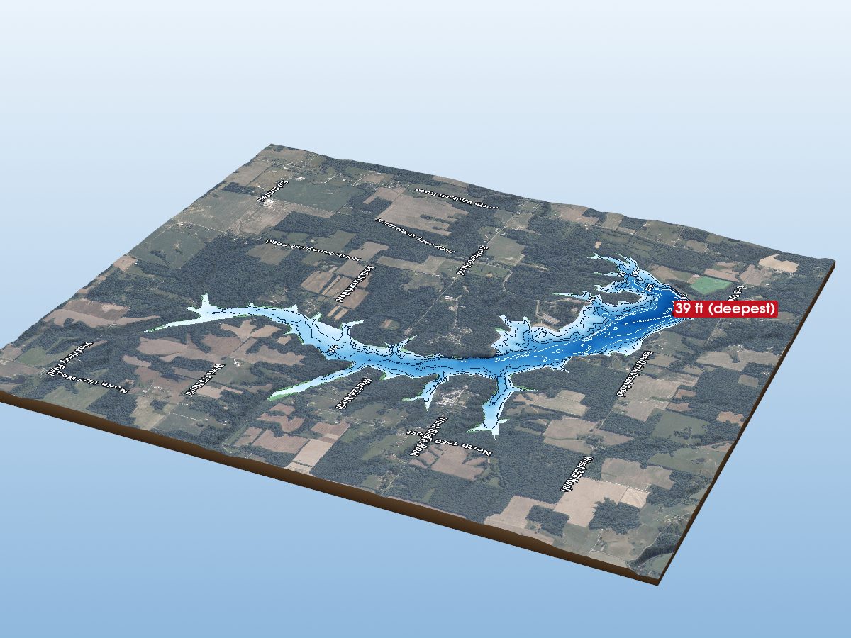 Depth map of Hardy Lake
