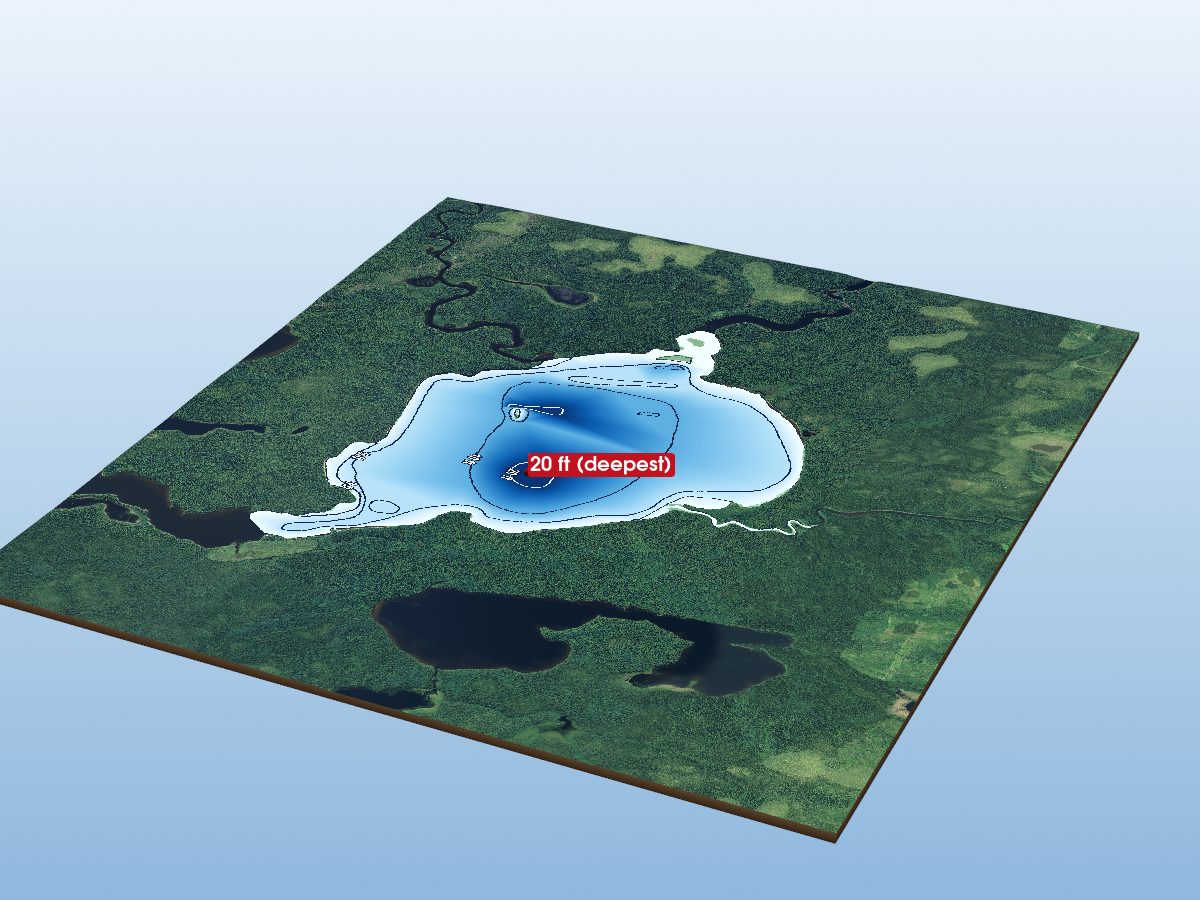 Depth map of Harris Lake