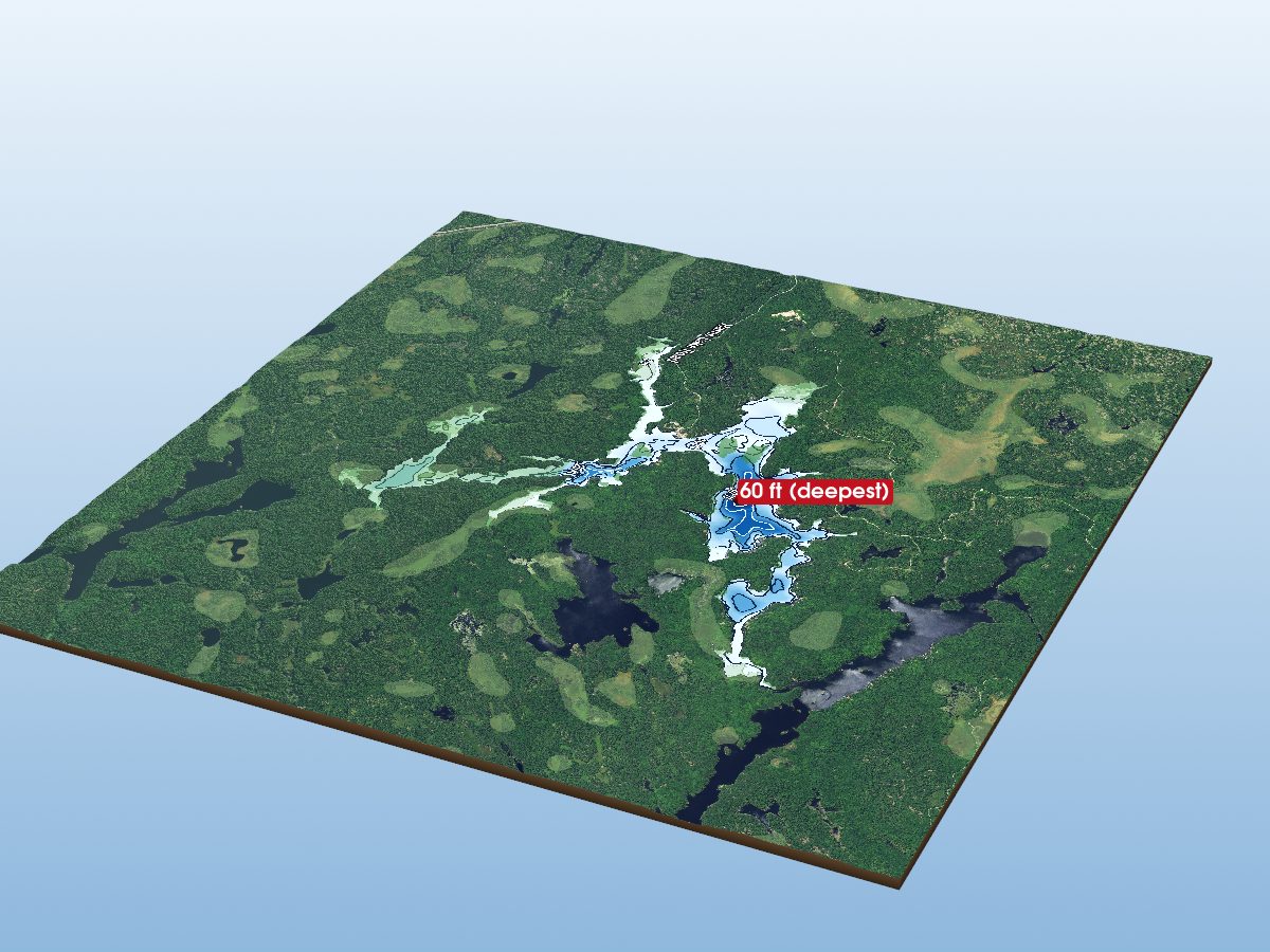 Depth map of Harris Lake