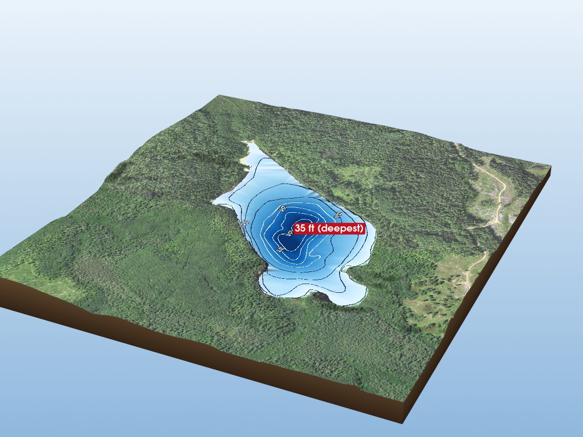 Depth map of Harris Lake