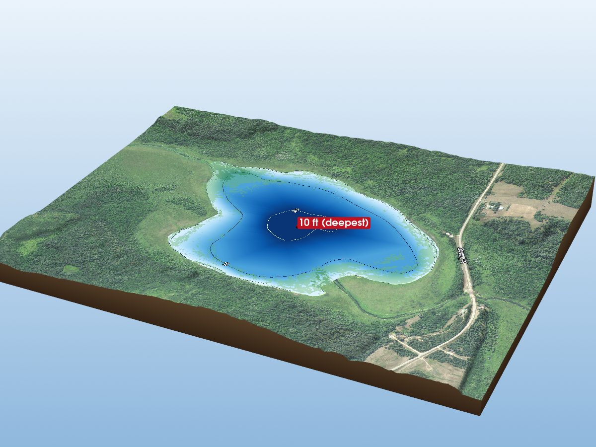 Depth map of Hart Lake