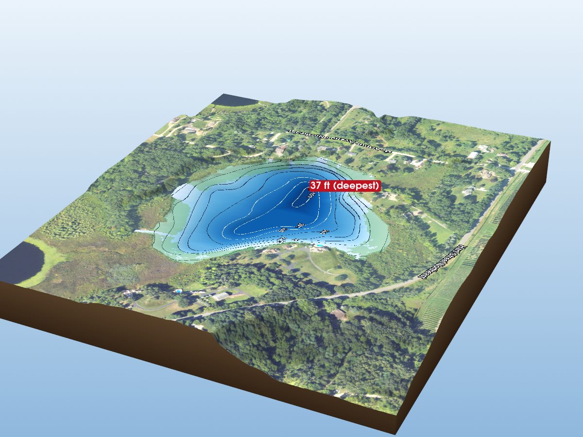 Depth map of Hart Lake