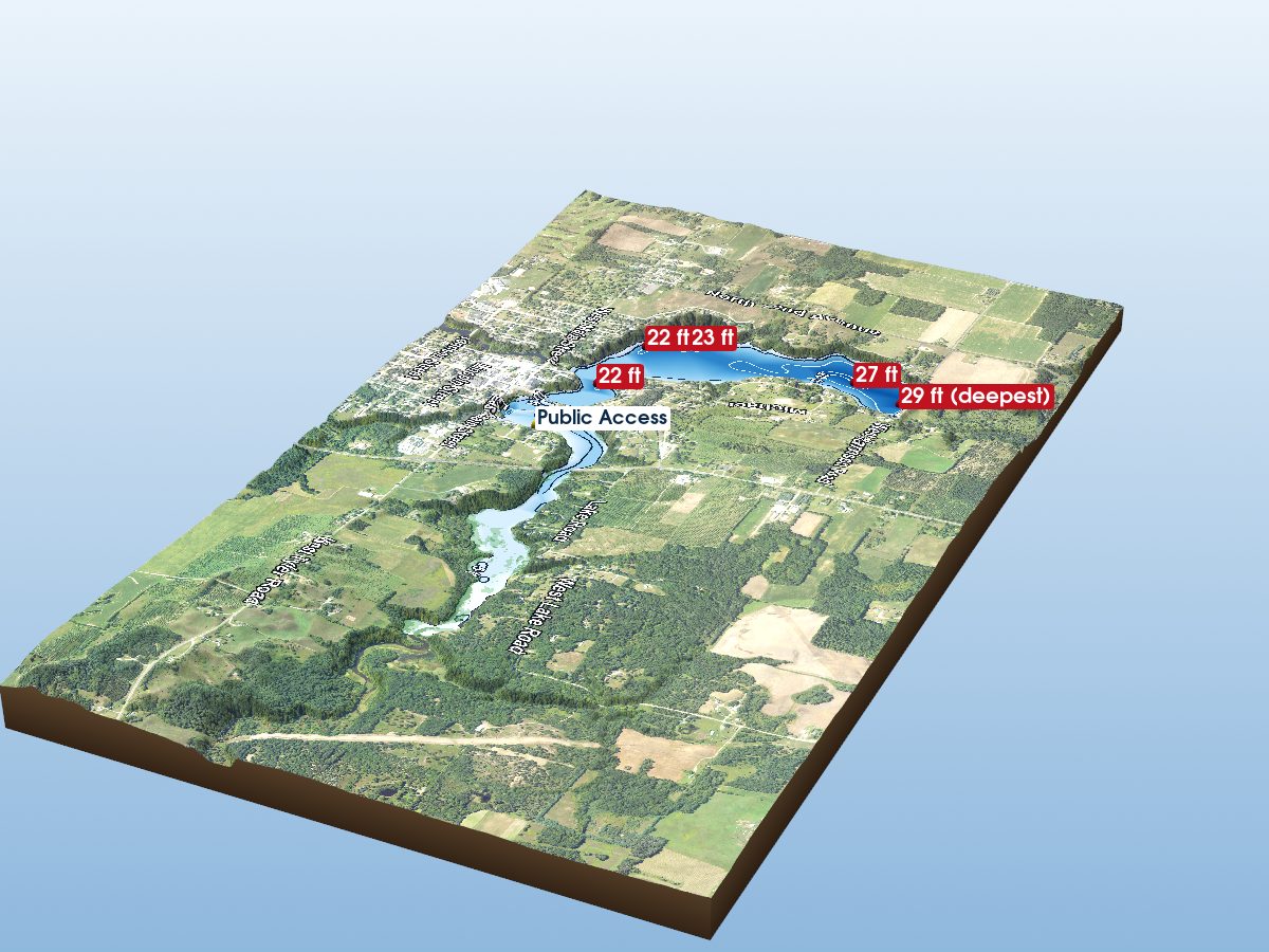 Depth map of Hart Lake