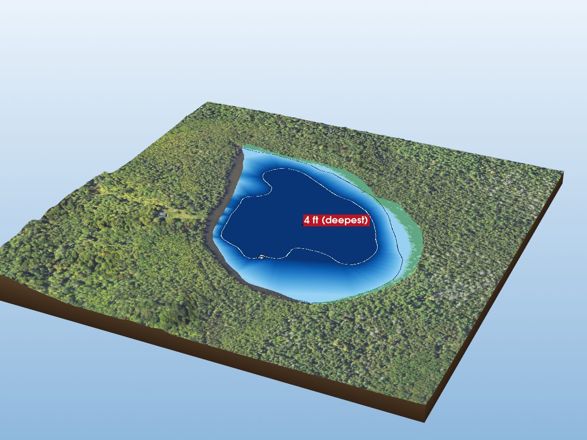 Depth map of Hartley Lake
