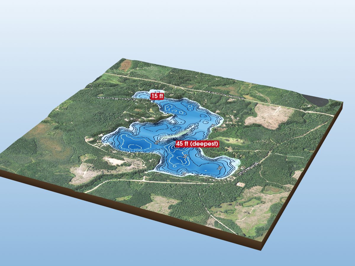 Depth map of Hartley Lake