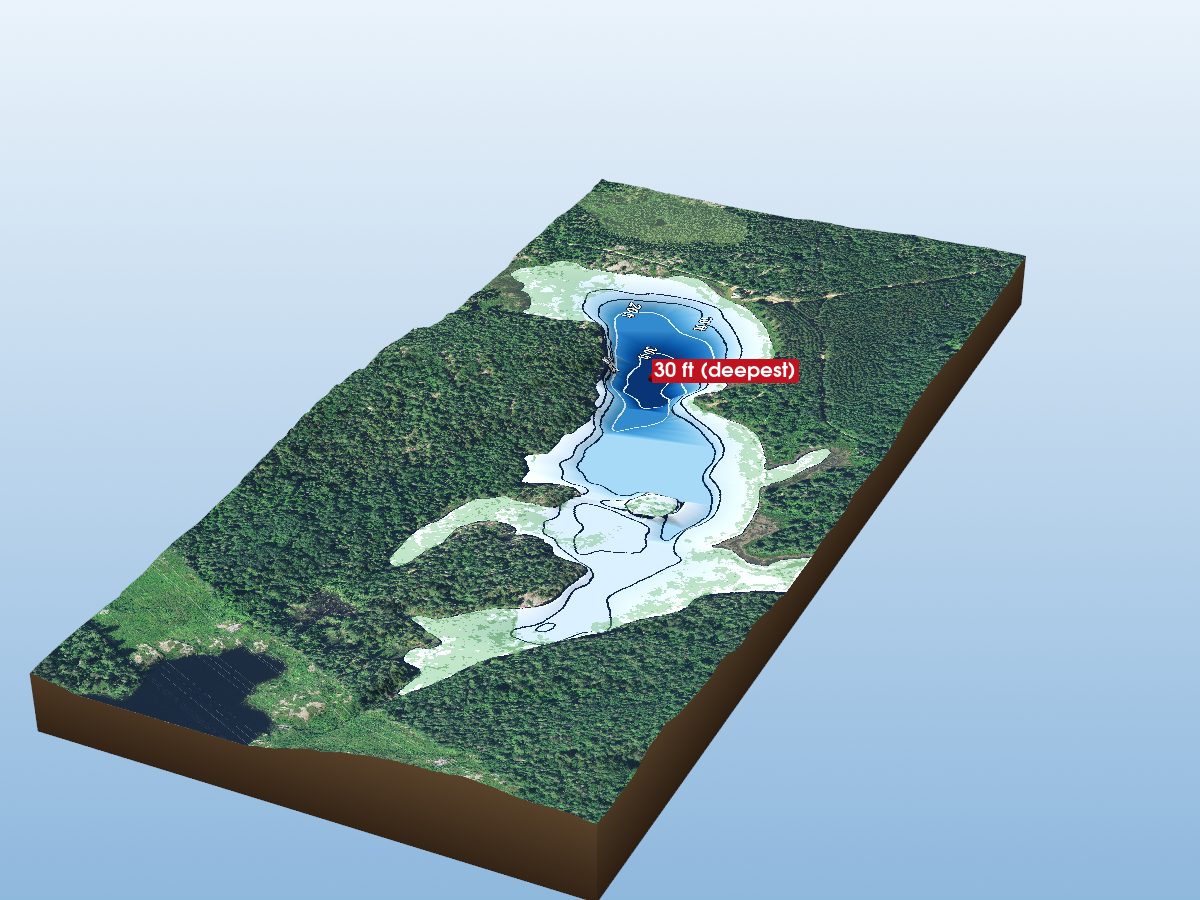 Depth map of Harvey Lake