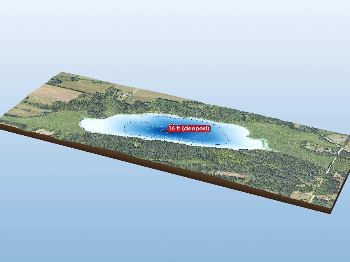 Depth map of Harwood Lake