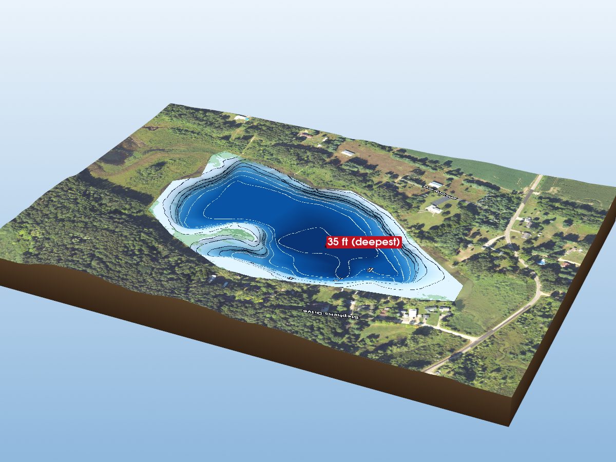 Depth map of Hastings Lake