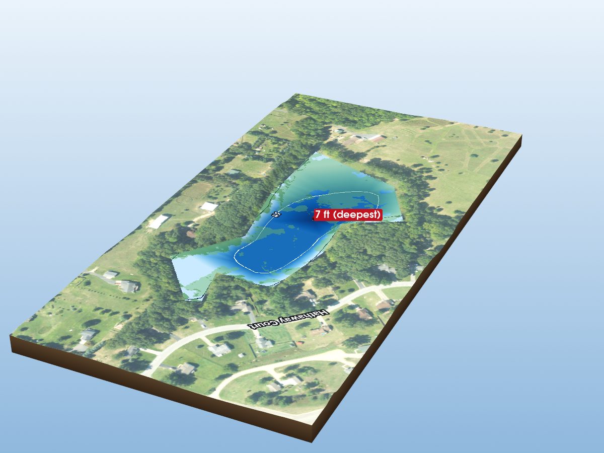 Depth map of Hathaway Lake