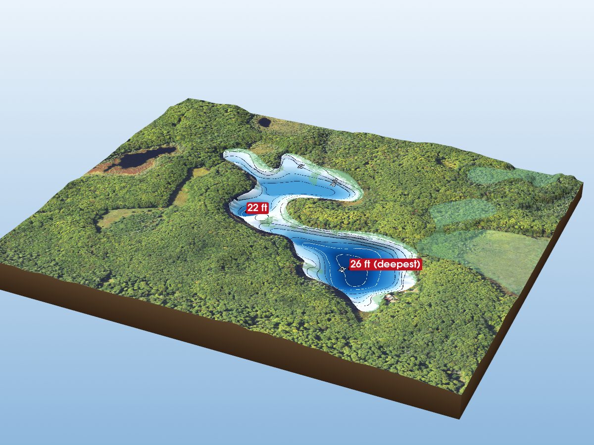 Depth map of Hattie Lake