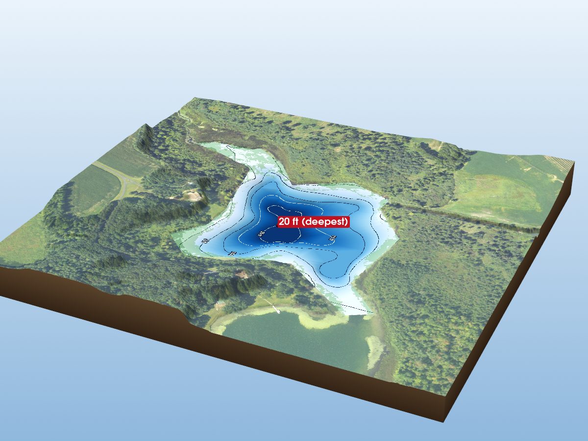 Depth map of Havens Lake