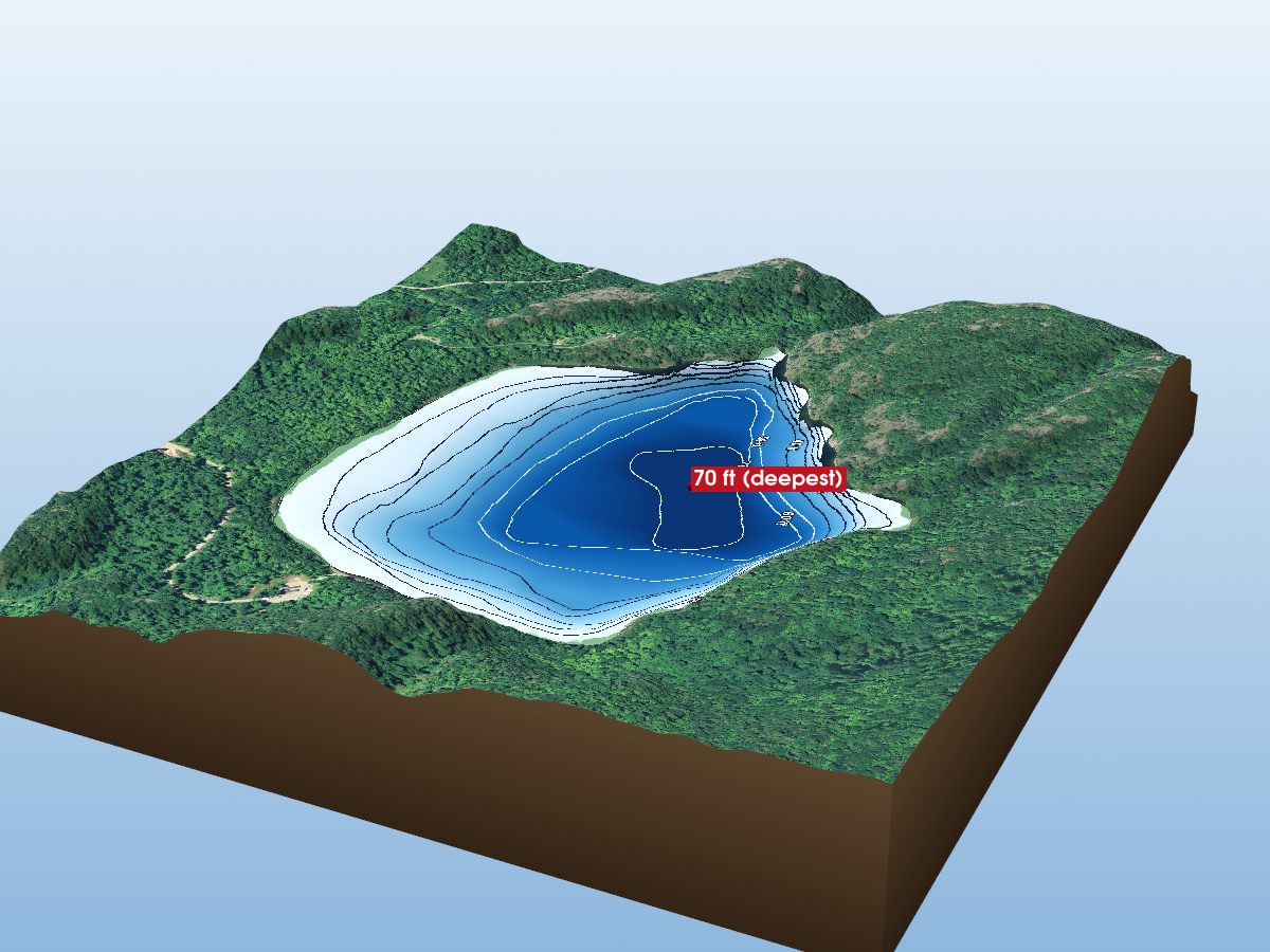 Depth map of Havilah Lake