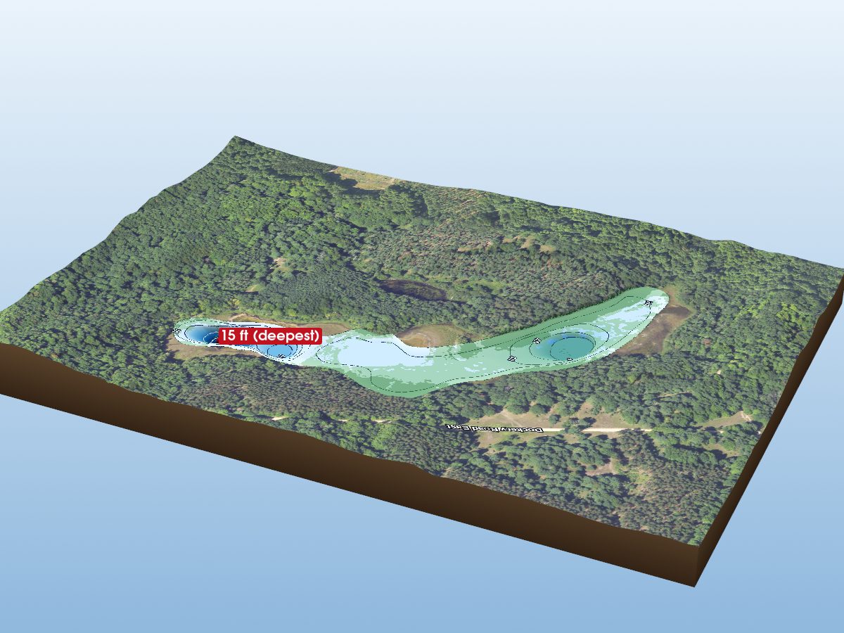 Depth map of Havries Lake