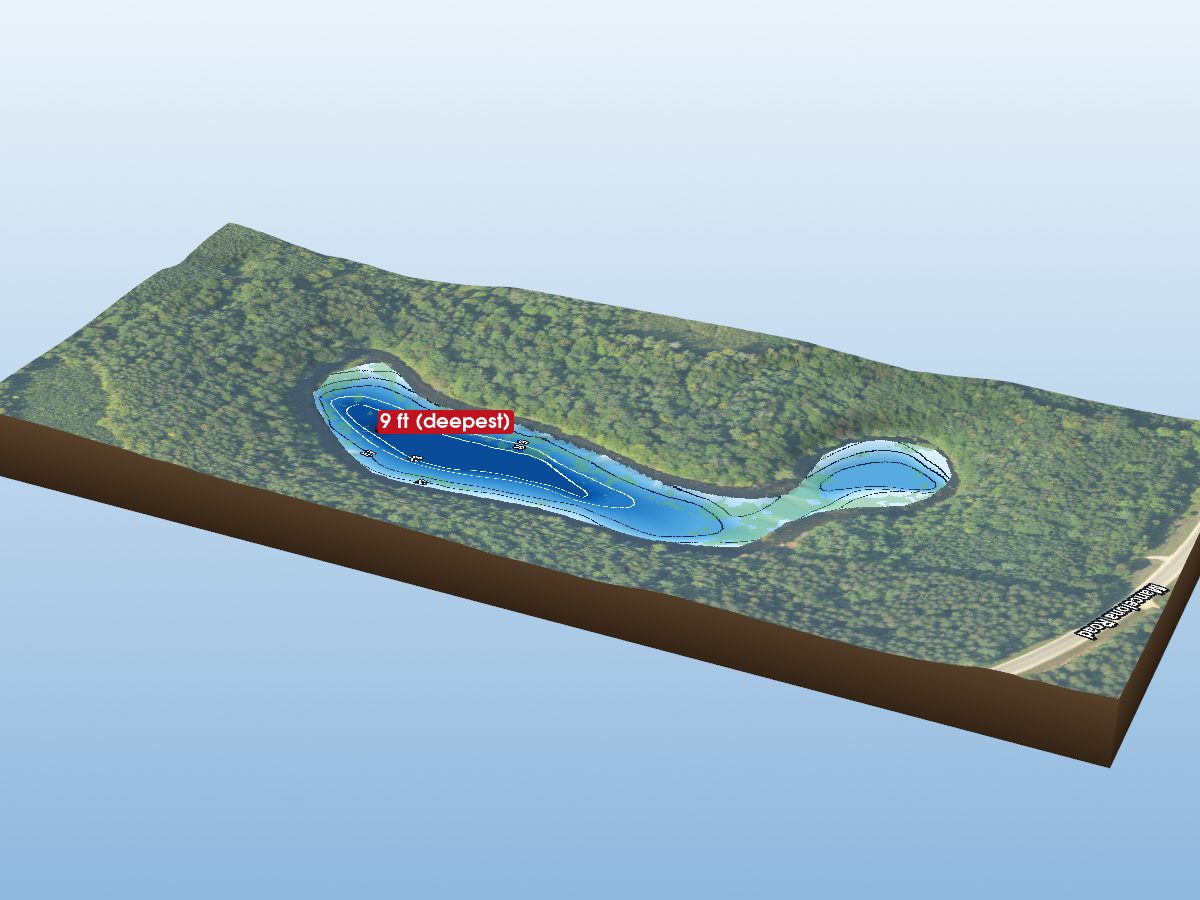 Depth map of Hawk Lake