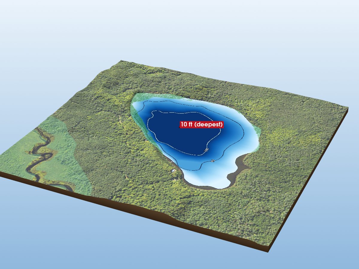 Depth map of Hawk Lake