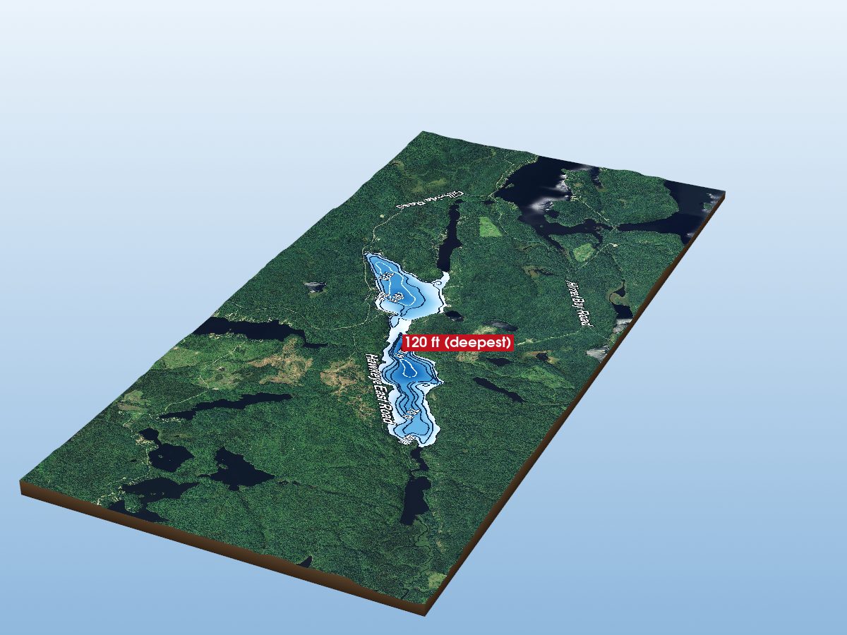 Depth map of Hawkeye Lake