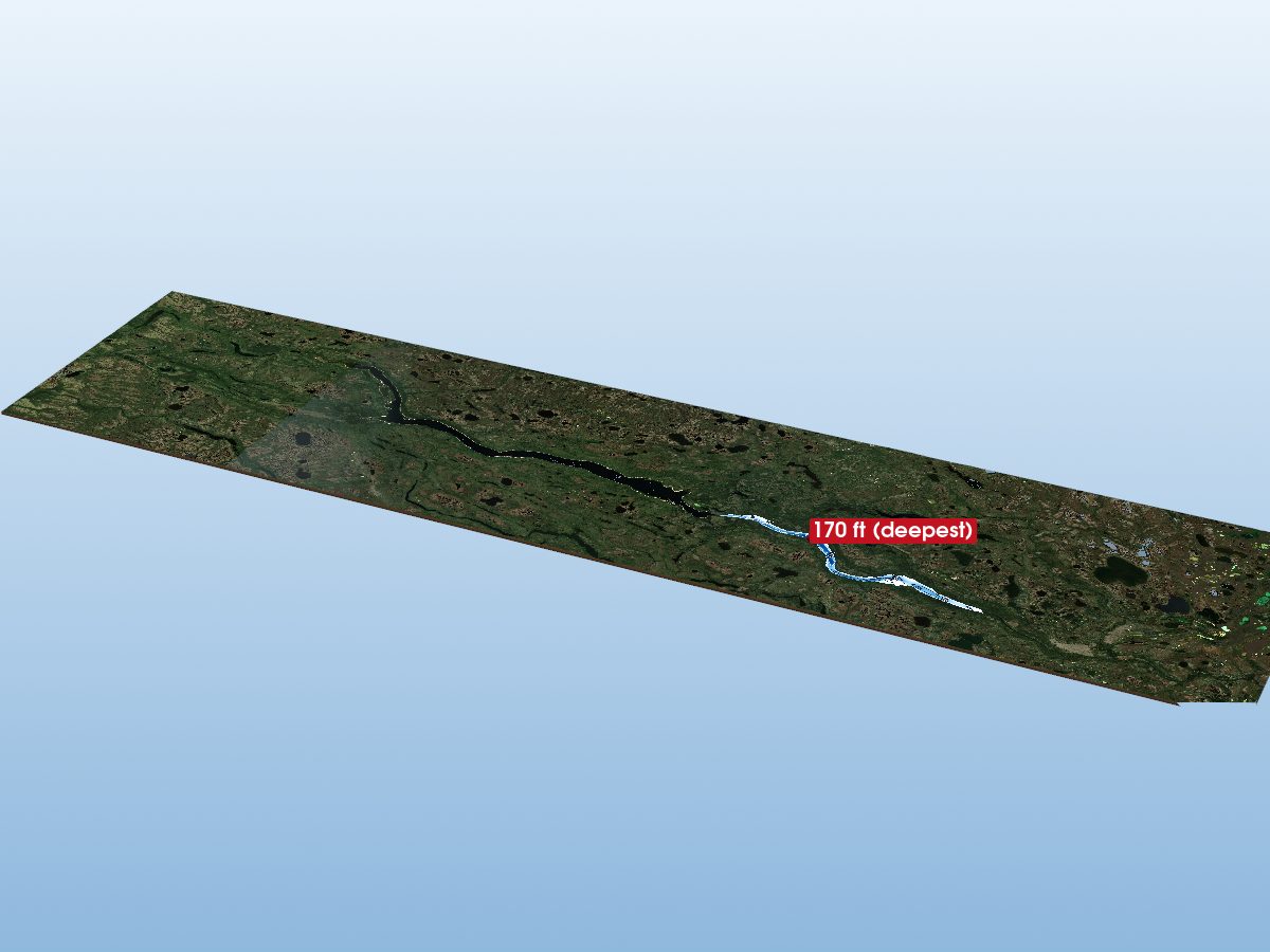 Depth map of Hawley Lake