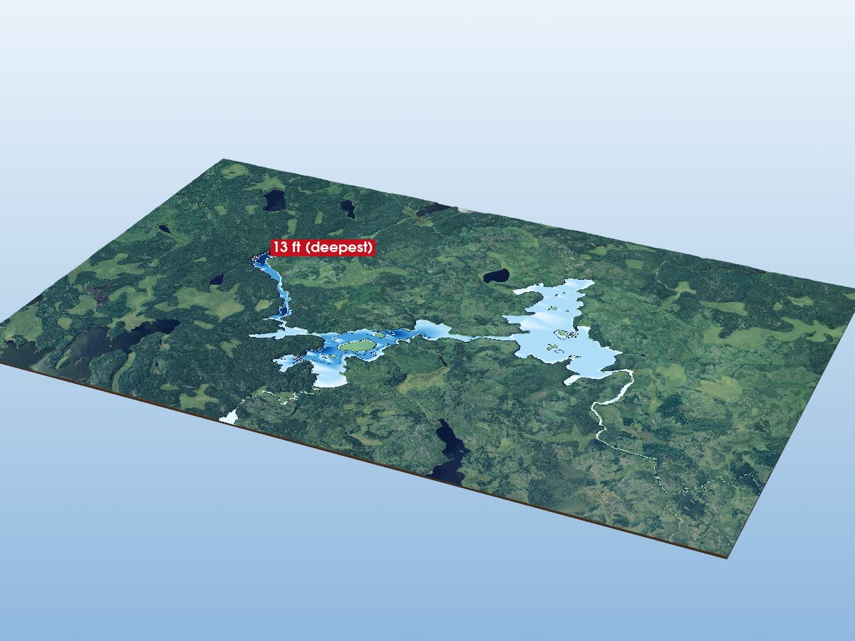 Depth map of Hawley Lakes