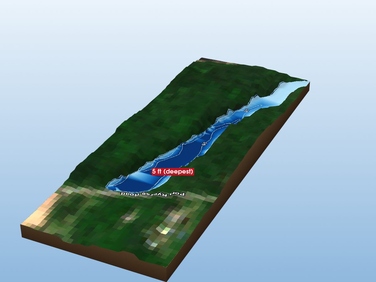 Depth map of Hay Creek Reservoir