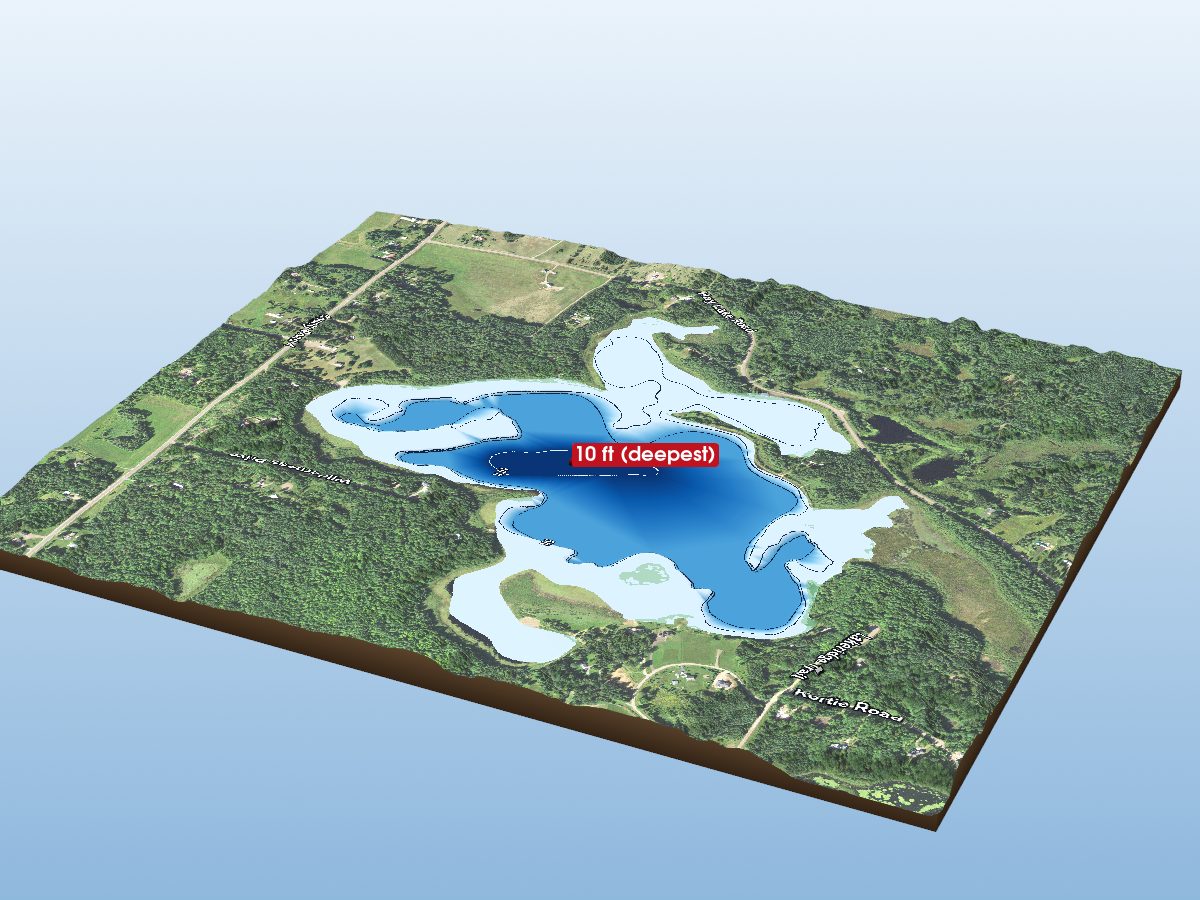 Depth map of Hay Lake