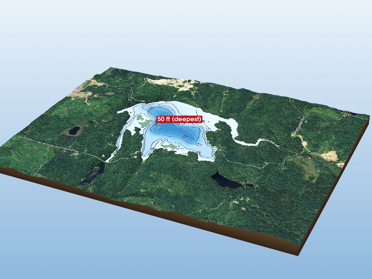 Depth map of Hazelwood Lake