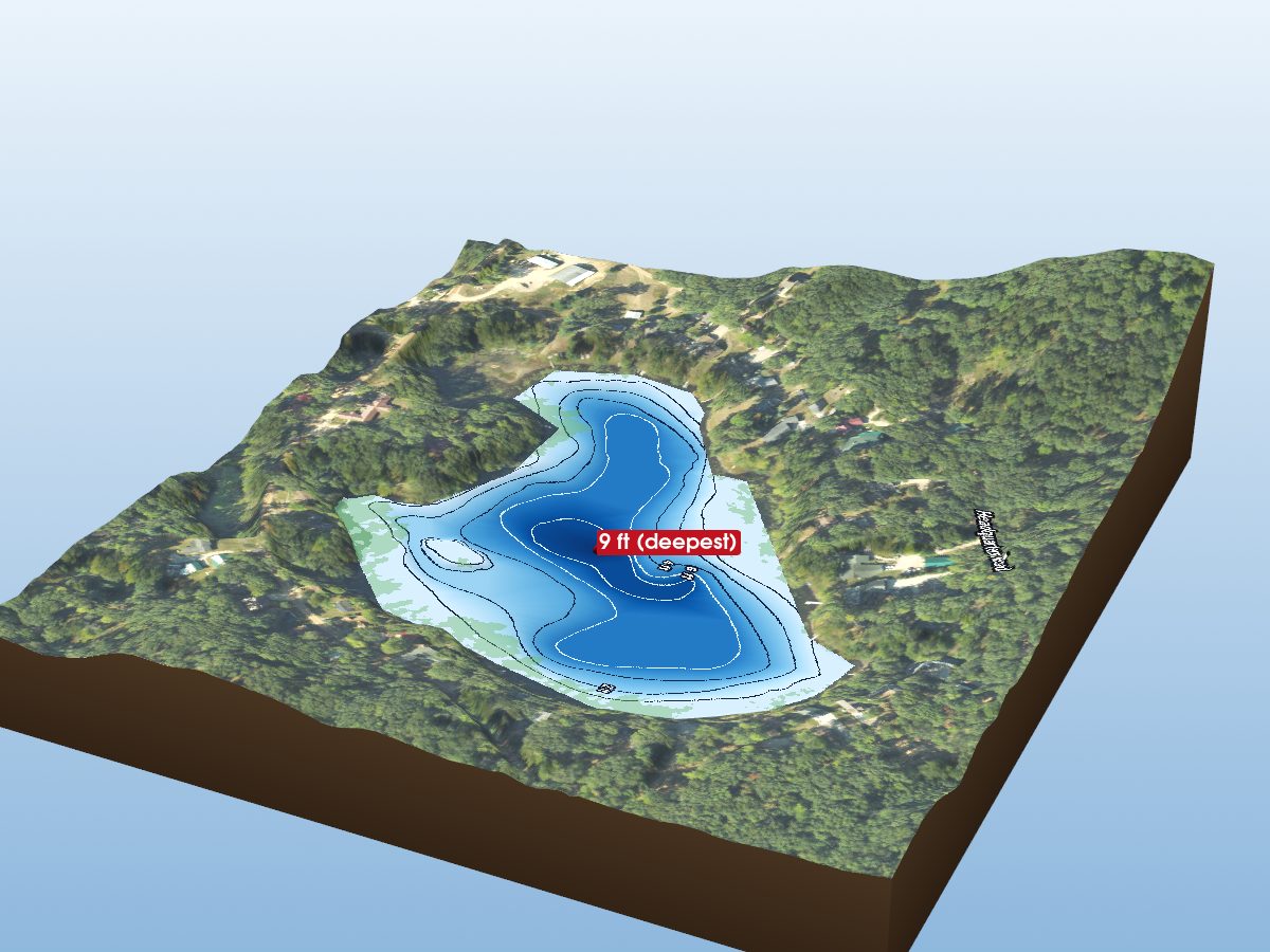 Depth map of Headquarters Lake