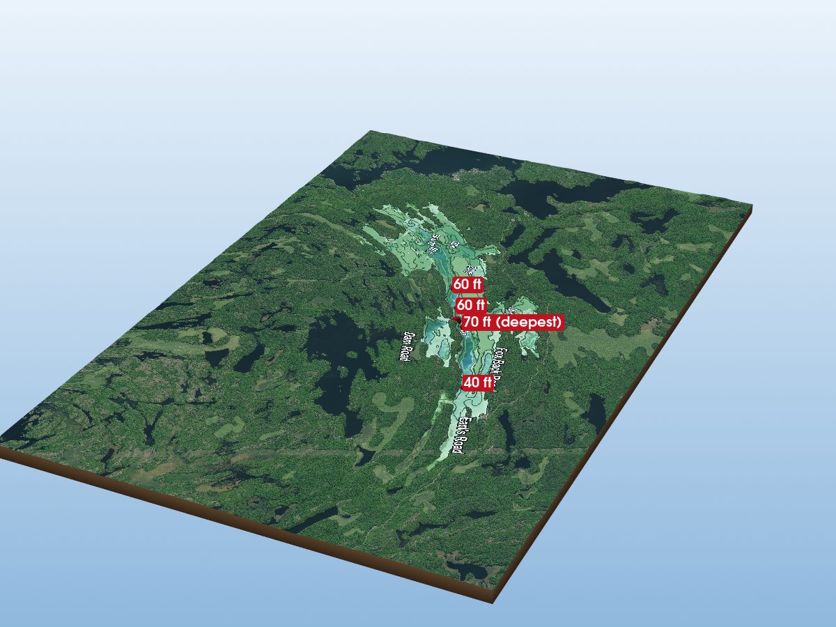 Depth map of Healey Lake